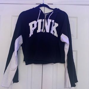 Love pink cropped hoodie